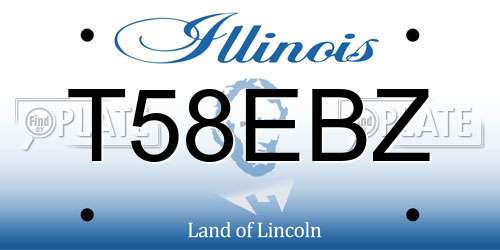 T58EBZ Illinois License Plate