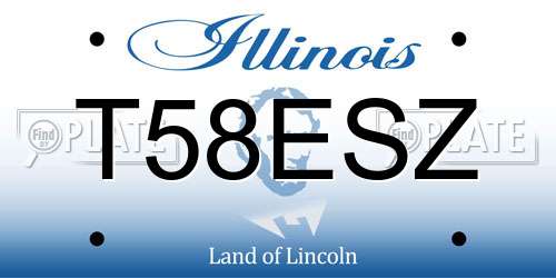 T58ESZ Illinois License Plate