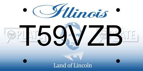 T59VZB Illinois License Plate