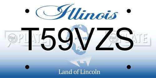 T59VZS Illinois License Plate