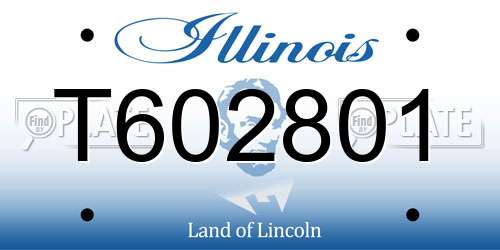T602801 Illinois License Plate