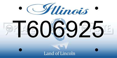 T606925 Illinois License Plate