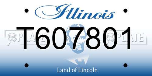 T607801 Illinois License Plate