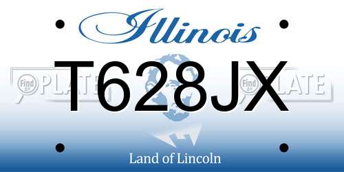 T628JX Illinois License Plate