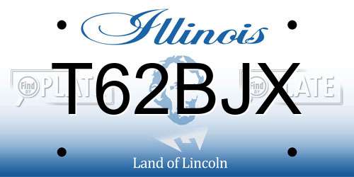T62BJX Illinois License Plate