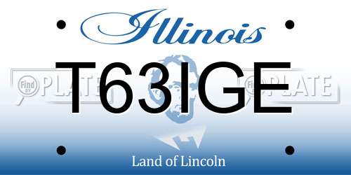 T63IGE Illinois License Plate