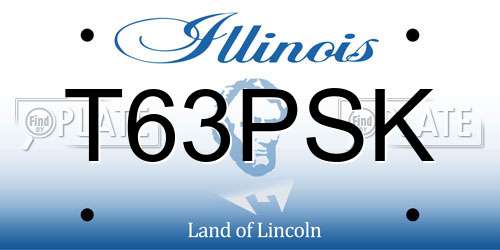 T63PSK Illinois License Plate