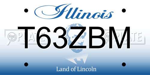 T63ZBM Illinois License Plate
