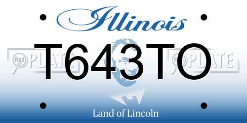 T643TO Illinois License Plate