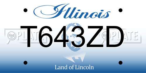 T643ZD Illinois License Plate