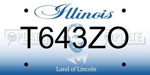 T643ZO Illinois License Plate