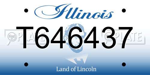 T646437 Illinois License Plate