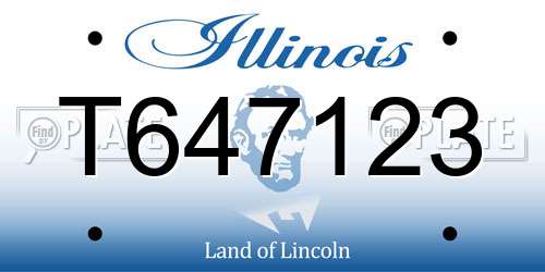 T647123 Illinois License Plate