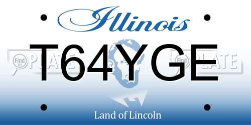 T64YGE Illinois License Plate