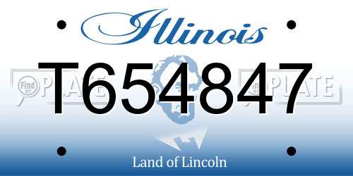 T654847 Illinois License Plate