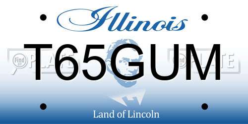 T65GUM Illinois License Plate