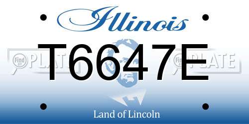 T6647E Illinois License Plate