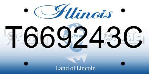 T669243C Illinois License Plate