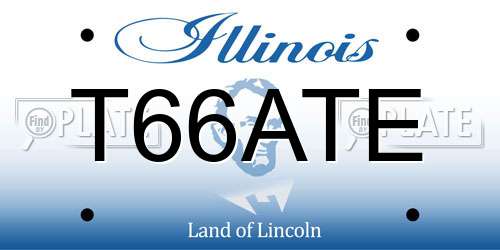 T66ATE Illinois License Plate