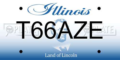 T66AZE Illinois License Plate