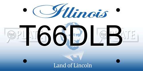T66DLB Illinois License Plate