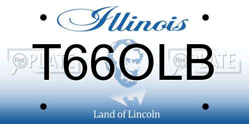 T66OLB Illinois License Plate