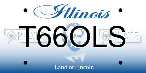 T66OLS Illinois License Plate