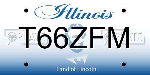T66ZFM Illinois License Plate