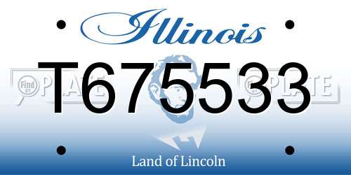 T675533 Illinois License Plate