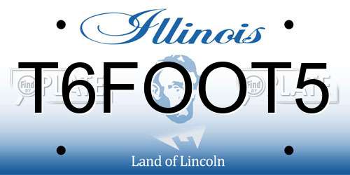 T6FOOT5 Illinois License Plate