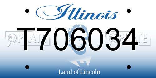 T706034 Illinois License Plate
