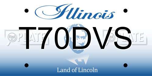 T70DVS Illinois License Plate