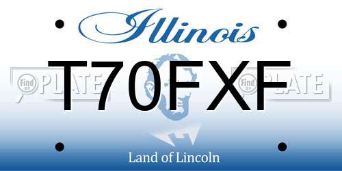 T70FXF Illinois License Plate