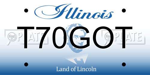 T70GOT Illinois License Plate