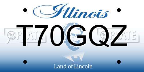 T70GQZ Illinois License Plate