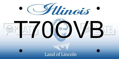T70OVB Illinois License Plate