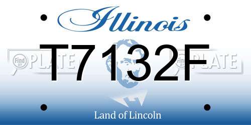T7132F Illinois License Plate