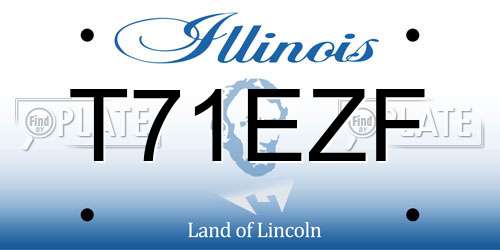 T71EZF Illinois License Plate