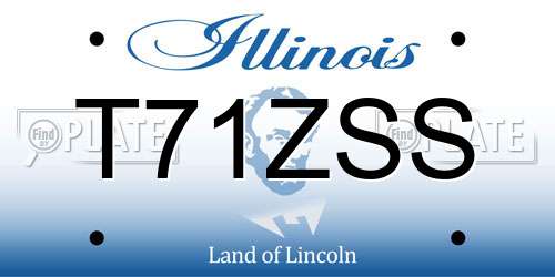 T71ZSS Illinois License Plate