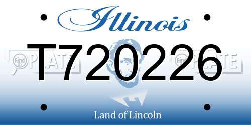 T720226 Illinois License Plate