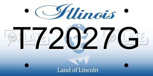T72027G Illinois License Plate