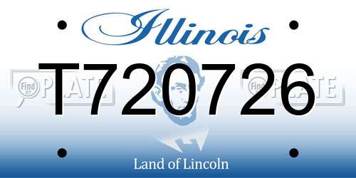 T720726 Illinois License Plate