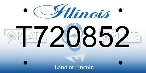 T720852 Illinois License Plate