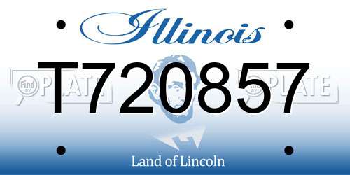 T720857 Illinois License Plate