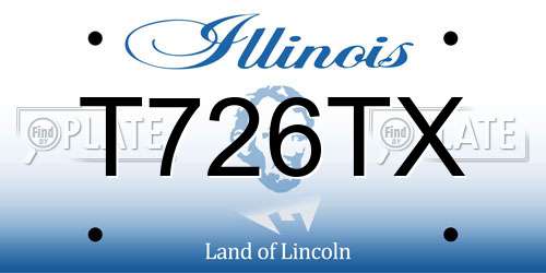 T726TX Illinois License Plate