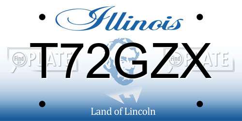 T72GZX Illinois License Plate