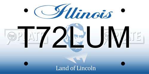T72LUM Illinois License Plate