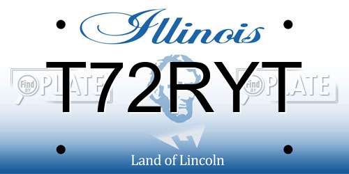 T72RYT Illinois License Plate