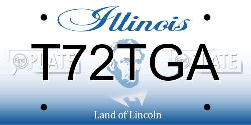 T72TGA Illinois License Plate