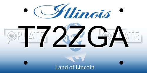 T72ZGA Illinois License Plate